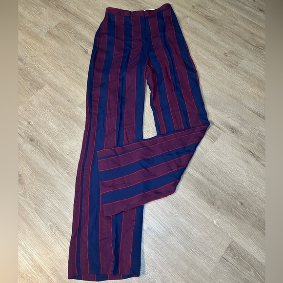 Express Pants - Express Striped Wide Leg Pants Super High Rise Long Inseam Size 0R